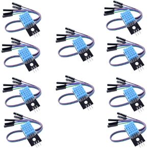DHT11 Digital Temperature Humidity Sensor Module 3.3V-5V Humidity Measure Range 20%-95% Temperature Measure Range 0-50℃ Celsius with Dupont Wires Compatible with Arduino Raspberry Pi (2X)