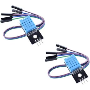 DHT11 Digital Temperature Humidity Sensor Module 3.3V-5V Humidity Measure Range 20%-95% Temperature Measure Range 0-50℃ Celsius with Dupont Wires Compatible with Arduino Raspberry Pi (2X)