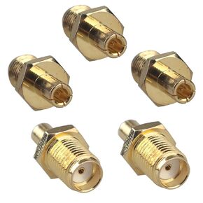5PCS TS9 Male to SMA Female Adapter Gold-Plated SMA to TS9 RF Coaxial Connector Compatible with Wi-Fi Radio Security Camera UMTS Huawei Network Broadband High-Gain LTE Antenna Router Broadcast