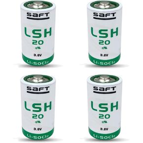 (4-Pack LSH20 3.6 Volt D 13000mAh Lithium Battery for LSH20 Battery ER34615M Lithium Battery Non-Rechargeable