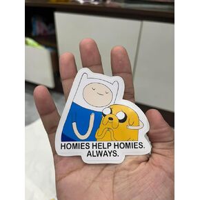 (3Pcs) Adventure Time Homies Help Homies Vinyl Sticker 3 Inch for Water Bottle, Tumbler, Laptop, Hat, Phone Case.
