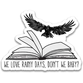 (3pcs) We Love Rainy Days Don't We Baby Sticker, Kindle Stickers, Bookish Stickers, Book Lover Stickers, Reading Stickers, Bookish Stickers, Bookish Water Assistant Die-Cut Vinyl Stickers