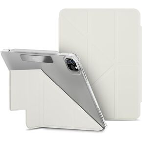 MAGEASY Case for iPad Pro 11" - Folio Case with Multi-Angle Stand, Apple Pencil Holder, Stain-Resistant, Compatible with iPad Pro 11'' (2018-2022) & iPad Air (5th/4th Gen) - Facet | Snow White
