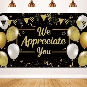 We Appreciate You Banner Thank You Banner Backdrop Appreciation Party Decorations Thank You for All You Do Party Banner Background for Work Graduation Teacher Doctor Employee Staff 5.9×3.6ft