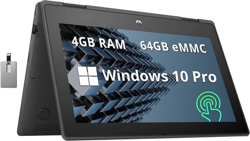 HP Probook x360 11 G5 EE 11.6'' HD 2-in-1 Touchscreen Laptop, Intel Celeron N4020, 4GB RAM, 192GB Storage(64GB eMMC+128GB USB), Intel UHD Graphics, HD Webcam, Wi-Fi, Bluetooth, Gray, Win 10 Pro in Saudi Arabia