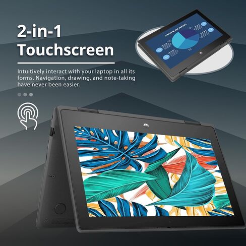 HP Probook x360 11 G5 EE 11.6'' HD 2-in-1 Touchscreen Laptop, Intel Celeron N4020, 4GB RAM, 192GB Storage(64GB eMMC+128GB USB), Intel UHD Graphics, HD Webcam, Wi-Fi, Bluetooth, Gray, Win 10 Pro in Saudi Arabia