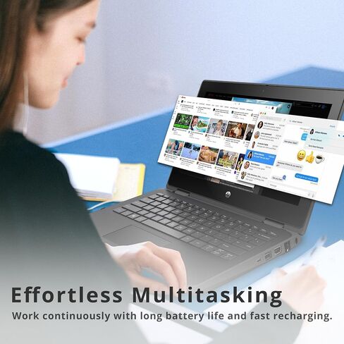 HP Probook x360 11 G5 EE 11.6'' HD 2-in-1 Touchscreen Laptop, Intel Celeron N4020, 4GB RAM, 192GB Storage(64GB eMMC+128GB USB), Intel UHD Graphics, HD Webcam, Wi-Fi, Bluetooth, Gray, Win 10 Pro in Saudi Arabia