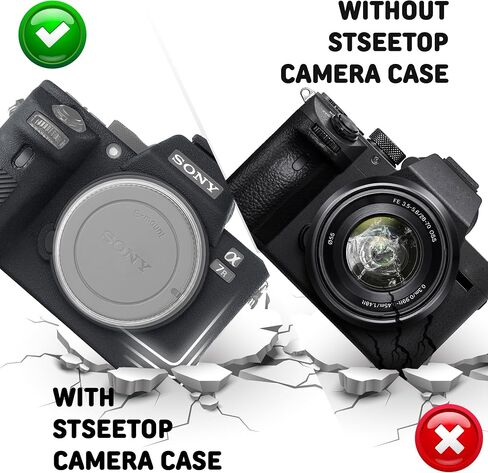 Camera Case for A7II/ A7RII / A7SII / A7MII - Protective Silicone DSLR Skin Cover, Detachable Cage, Shockproof, Dustproof (Black) in Saudi Arabia