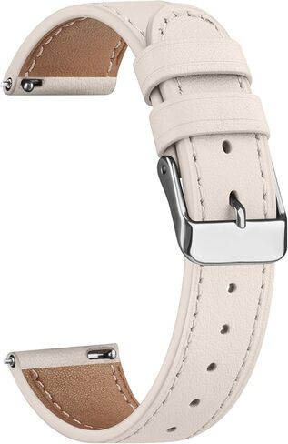 18mm Leather watch band Compatible with Garmin Venu 2s/ Venu 3S/Vivoactive 4s/Vivomove 3S/forernnner 255s bands, Quick Release Replacement Band for Garmin Forerunner 255S/ 265S Women in Saudi Arabia