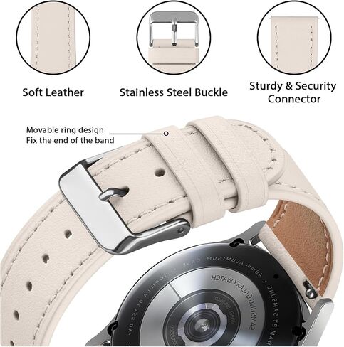 18mm Leather watch band Compatible with Garmin Venu 2s/ Venu 3S/Vivoactive 4s/Vivomove 3S/forernnner 255s bands, Quick Release Replacement Band for Garmin Forerunner 255S/ 265S Women in Saudi Arabia