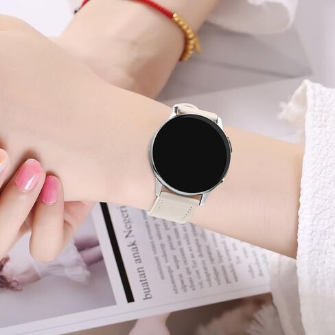 18mm Leather watch band Compatible with Garmin Venu 2s/ Venu 3S/Vivoactive 4s/Vivomove 3S/forernnner 255s bands, Quick Release Replacement Band for Garmin Forerunner 255S/ 265S Women in Saudi Arabia