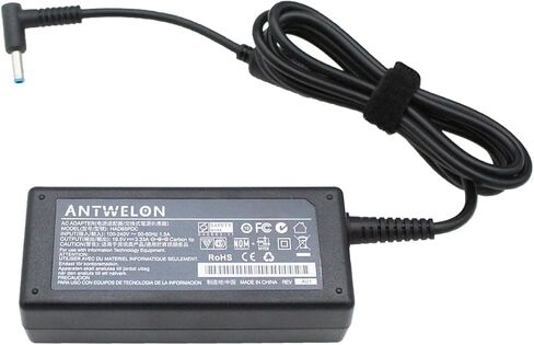 شاحن كمبيوتر محمول ANTWELON 65W 19.5V 3.33A لـ HP Pavilion x360 11 14 15، Envy x360 13 15 17، Elitebook 820 840 850 G3 G4، ProBook 450 650 640 G5 G4 G6 G7، Spectre X2 Blue TIP 4.5mm AC محول سلك الطاقة in Kuwait