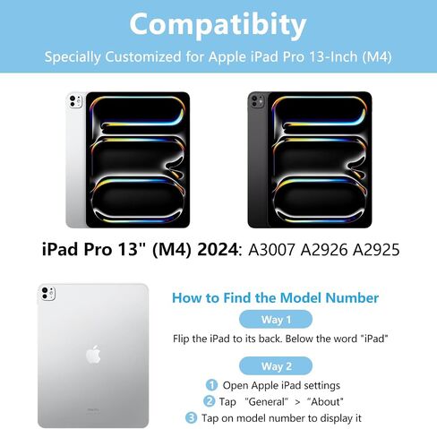 aMZCaSE for iPad Pro 13 inch Case 2024 with Keyboard,M4 of iPad 13 Pro Keyboard Case with Bluetooth Wireless Detachable Smart Sleep/Wake Keyboard&Pencil Holder for iPad Pro 13 inch,Black in Saudi Arabia