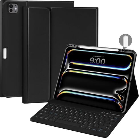حافظة لوحة المفاتيح لجهاز سامسونج جالاكسي تاب S8 الترا 14.6 بوصة 2022، لوحة مفاتيح بلوتوث قابلة للفصل مغناطيسيًا، غطاء حامل نحيف خفيف الوزن مع حامل قلم S، النوم/الاستيقاظ التلقائي، SM-X900/X906، أسود in Kuwait