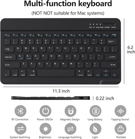 حافظة لوحة المفاتيح لجهاز سامسونج جالاكسي تاب S8 الترا 14.6 بوصة 2022، لوحة مفاتيح بلوتوث قابلة للفصل مغناطيسيًا، غطاء حامل نحيف خفيف الوزن مع حامل قلم S، النوم/الاستيقاظ التلقائي، SM-X900/X906، أسود in Kuwait