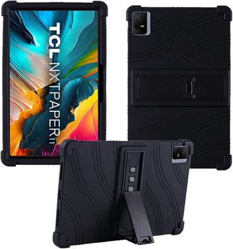 حافظة لجهاز TCL NXTPAPER 11 Tablet، غطاء حامل قابل للتعديل من السيليكون الناعم مناسب للأطفال لجهاز TCL NXTPAPER 11 9166G 9466X 2023 Android 13 Tablet 11 بوصة (أسود) in Saudi Arabia