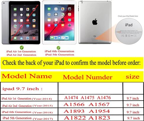 حافظة لجهاز iPad Air الجيل الأول موديلات A1474 A1475A1476 حامل دوار 360 درجة مع وظيفة الاستيقاظ/النوم أيضًا لجهاز iPad 6th 5th Air2nd Generation 9.7 بوصة (أزرق ملكي) in Kuwait