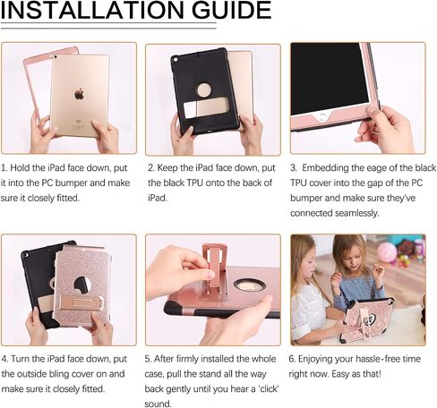 BENTOBEN for iPad 10th Generation Case, iPad 10.9 Case 2022 with Kickstand Glitter Sparkly 3 Layers Rugged Shockproof Protective Tablet Cover Case for iPad 10.9 Inch 2022 Release, Rose Gold in Saudi Arabia