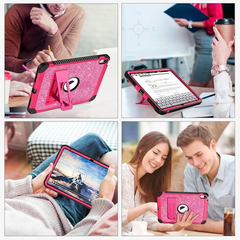 BENTOBEN for iPad 10th Generation Case, iPad 10.9 Case 2022 with Kickstand Glitter Sparkly 3 Layers Rugged Shockproof Protective Tablet Cover Case for iPad 10.9 Inch 2022 Release, Rose Gold in Saudi Arabia