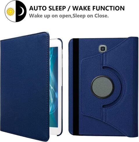 Case for Samsung Galaxy Tab S2 8.0 inch 2015 (SM-T710 T715 T713 T719),360 Degree Rotating Stand Case Smart Protective Cover,with Stylus Pen,Screen Film (Deep Blue) in Saudi Arabia