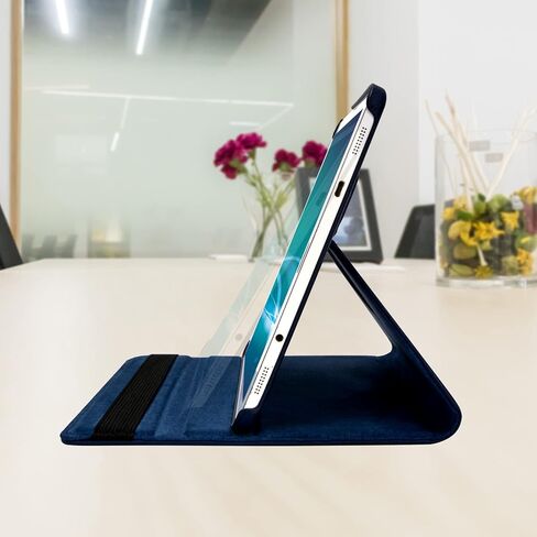 Case for Samsung Galaxy Tab S2 8.0 inch 2015 (SM-T710 T715 T713 T719),360 Degree Rotating Stand Case Smart Protective Cover,with Stylus Pen,Screen Film (Deep Blue) in Saudi Arabia