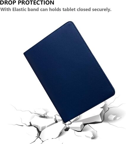 Case for Samsung Galaxy Tab S2 8.0 inch 2015 (SM-T710 T715 T713 T719),360 Degree Rotating Stand Case Smart Protective Cover,with Stylus Pen,Screen Film (Deep Blue) in Saudi Arabia