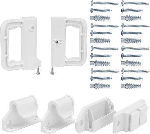 Retractable Baby Gate Replacement Parts Mesh Baby Gate Hardware Retractable Dog Gate Full Set Wall Mounting Baby Gate Parts Retractable Pet Gate Accessories with Screws, Black in Saudi Arabia