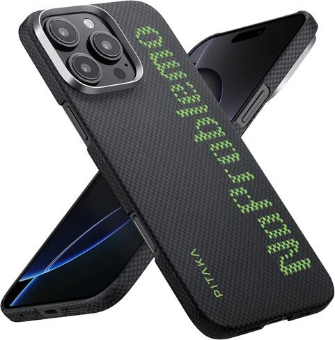 PITAKA for iPhone 16 Pro Max Case Compatible with MagSafe, Thin & Light Case iPhone 16 Pro Max with a Caseless Feel, Glow in the Dark, 1500D Aramid Fiber Woven [Luminous Tactile Woven Case-NoProblemo] in Kuwait