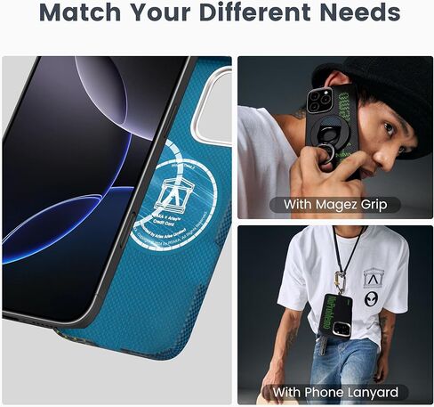 PITAKA for iPhone 16 Pro Max Case Compatible with MagSafe, Thin & Light Case iPhone 16 Pro Max with a Caseless Feel, Glow in the Dark, 1500D Aramid Fiber Woven [Luminous Tactile Woven Case-NoProblemo] in Kuwait