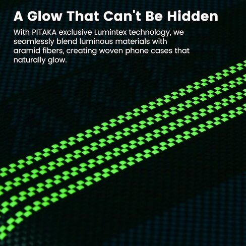 PITAKA for iPhone 16 Pro Max Case Compatible with MagSafe, Thin & Light Case iPhone 16 Pro Max with a Caseless Feel, Glow in the Dark, 1500D Aramid Fiber Woven [Luminous Tactile Woven Case-NoProblemo] in Saudi Arabia