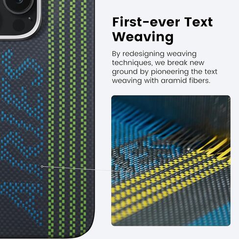 PITAKA for iPhone 16 Pro Max Case Compatible with MagSafe, Thin & Light Case iPhone 16 Pro Max with a Caseless Feel, Glow in the Dark, 1500D Aramid Fiber Woven [Luminous Tactile Woven Case-NoProblemo] in Saudi Arabia