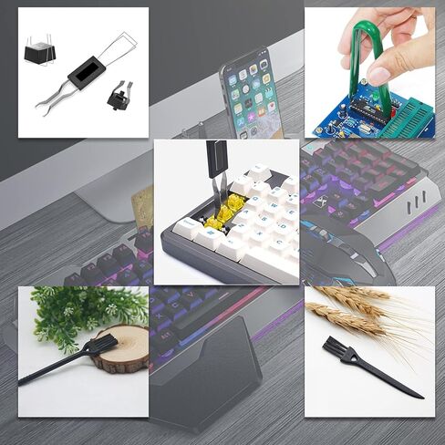 Gikfun Keycap Puller الاستاتيكيه كليب كماشة مفاتيح لوحة دوائر كهربائية IC أداة إزالة الرقائق مع فرشاة تنظيف للوحة المفاتيح الميكانيكية EK1509 in Kuwait