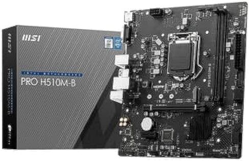 اللوحة الأم MSI Pro H510M-B LGA 1200، 2 DDR4-SDRAM، قناة مزدوجة، M.2، SATA III، 4 x USB 2.0، 1x HDMI Micro ATX in Saudi Arabia