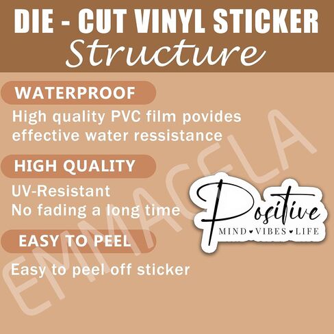 (3PCS) Positive Mind Vibes Life Black Sticker, Motivational Quotes, Inspirational Quotes Stickers,Waterproof Vinyl Decal Decor Books Laptops Tumblers Kindles 3'' x 1.8 " in Saudi Arabia