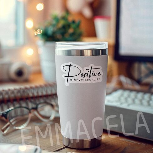 (3PCS) Positive Mind Vibes Life Black Sticker, Motivational Quotes, Inspirational Quotes Stickers,Waterproof Vinyl Decal Decor Books Laptops Tumblers Kindles 3'' x 1.8 " in Saudi Arabia
