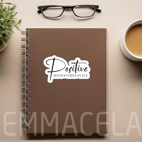 (3PCS) Positive Mind Vibes Life Black Sticker, Motivational Quotes, Inspirational Quotes Stickers,Waterproof Vinyl Decal Decor Books Laptops Tumblers Kindles 3'' x 1.8 " in Saudi Arabia