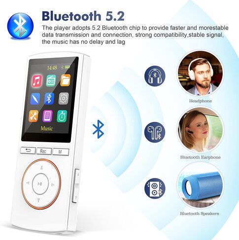 مشغل MP3، مشغلات MP3 Safuciiv بسعة 36 جيجابايت، بلوتوث 5.2، راديو FM، جودة صوت لا تفقد، تسجيل بلمسة واحدة - تجربة صوتية استثنائية لمحبي الموسيقى أثناء التنقل، أسود in Saudi Arabia