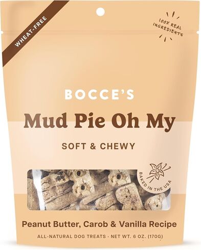 Bocce's Bakery Pizza Our Heart Treats for Dogs, Wheat-Free Everyday Dog Treats, Made with Real Ingredients, Baked in The USA, All-Natural Soft & Chewy Cookies, Cheese & Bacon, 6 oz in Saudi Arabia