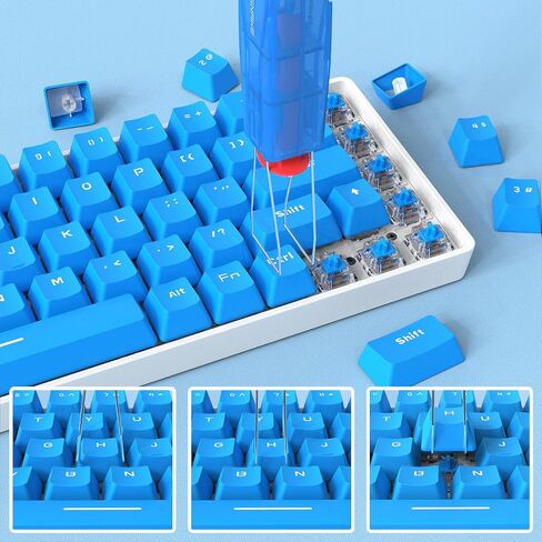 2-in-1 Keycap Switch Puller, 304 Stainless Steel Key Removal Tool for Hot Swappable Mechanical Keyboard and DIY Custom Gaming Keyboard - Transparent Blue in Saudi Arabia