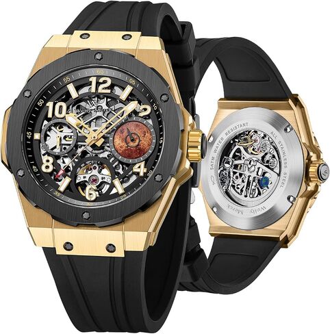 WM Welly Merck Men's Watch, Automatic Watches for Men, 24H/Second Subdial, Silver 316 Stainless Steel Case, Mechanical Dress Watch for Men Business, Water Resistant in Saudi Arabia