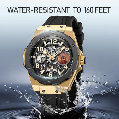 WM Welly Merck Men's Watch, Automatic Watches for Men, 24H/Second Subdial, Silver 316 Stainless Steel Case, Mechanical Dress Watch for Men Business, Water Resistant in Saudi Arabia