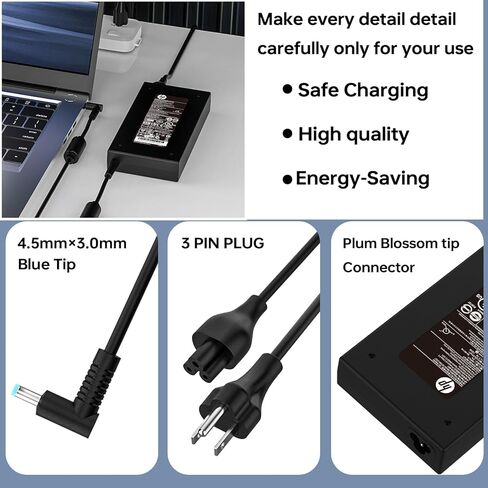 شاحن تيار متردد أصلي 150 وات لجهاز HP ZBook Studio15 G3 G4 G5 ZBook Fury G9 G10 15 17 G7 G8 Pavilion Gaming 15 17 OMEN x by 15 17 ADP-150XB B 776620-001 917677-003 917677-001 19.5V 7.7A محول طاقة الكمبيوتر المحمول in Kuwait