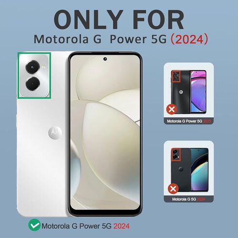 for Motorola Moto G Power 5G 2024 Case with Tempered Glass Screen Protector and Camera Lens Cover,Rotated Ring Stable Kickstand,Heavy Duty Shockproof Protective Phone Cover-Black in Saudi Arabia