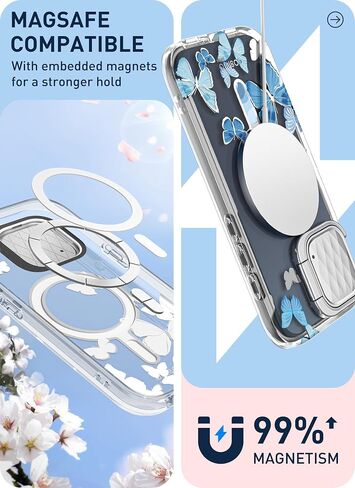 i-Blason Cosmo Magnetic for iPhone 15 Pro Max Case with Camera Cover Stand [MagSafe Compatible] Slim Full-Body Phone Case for iPhone 15 Pro Max with Built-in Screen Protector & Kickstand (Marble) in Saudi Arabia