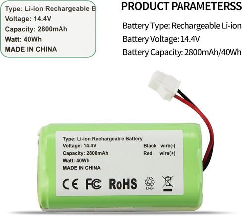 ZTHY New Battery Replacement for Amarey A900 A800 Goovi D380 D382 F007C Onson J10C Tasvor V300 X500 X500 Pro Vacuum Cleaner 14.4V 2800mAh in Saudi Arabia