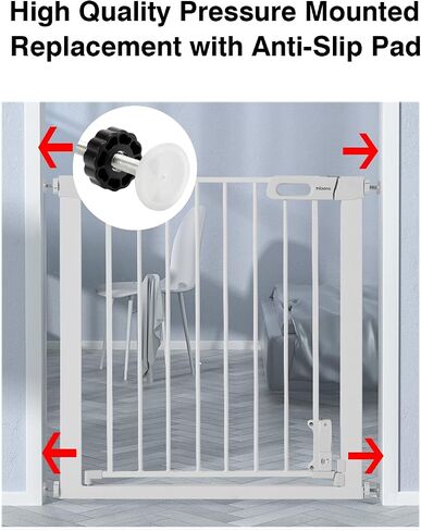 AMORBASE Pet Gates Spindle Rods 8mm(M8) - Replacement Threaded Screw Bolts Hardware Parts Kit Wall Protector for Baby Pressure Mounted Safety Door & Pet Stair Gates (White) - by AMORBASE in Kuwait