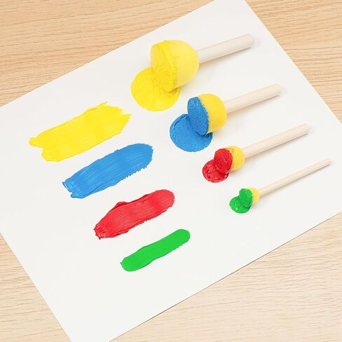 Simetufy 50 Pcs Foam Paint Brushes, Foam Brushes 2 inch, Wood Handle Sponge Brushes for Painting, Varnishes, and DIY Craft Projects in Saudi Arabia