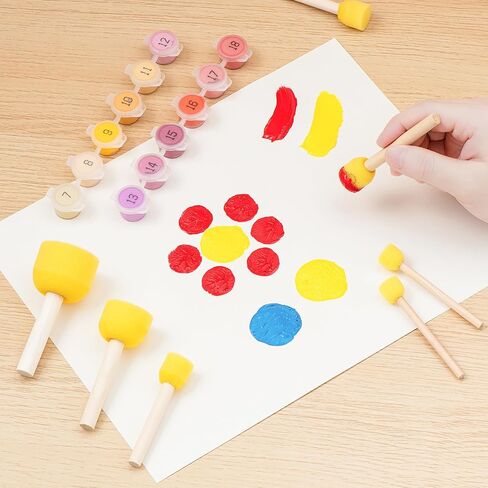 Simetufy 50 Pcs Foam Paint Brushes, Foam Brushes 2 inch, Wood Handle Sponge Brushes for Painting, Varnishes, and DIY Craft Projects in Saudi Arabia