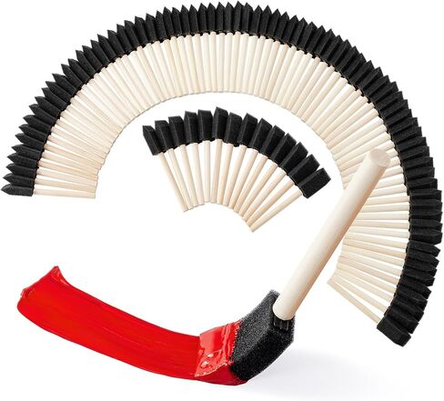 Simetufy 50 Pcs Foam Paint Brushes, Foam Brushes 2 inch, Wood Handle Sponge Brushes for Painting, Varnishes, and DIY Craft Projects in Saudi Arabia