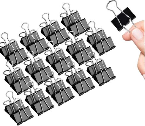 عرض مشابك المجلدات المتوسطة 1.25 بوصة وسعة 0.47 بوصة باللون الأسود 144 قطعة، مشابك المجلدات 32 مم لمكتب مدرسة المعلم والأعمال in Kuwait